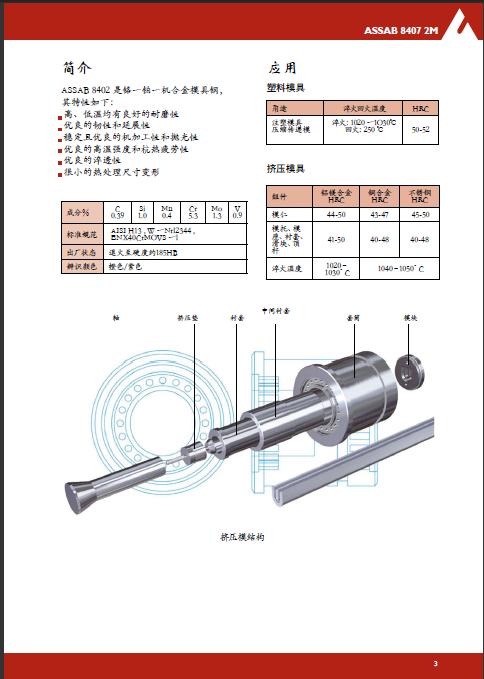 瑞典一胜百8407 2M高性价比热作模具钢