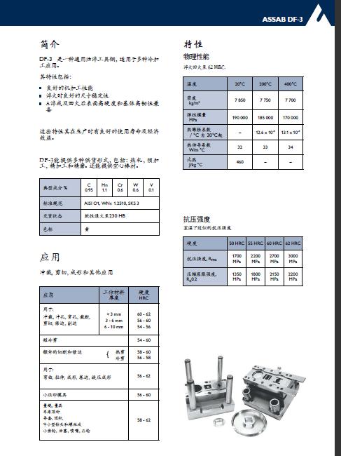 【DF-3】瑞典一胜百DF-3不变形工具钢